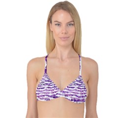 Original Feather Opaque Color Purple Reversible Tri Bikini Top by Mariart