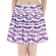 Original Feather Opaque Color Purple Pleated Mini Skirt