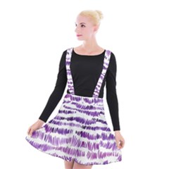 Original Feather Opaque Color Purple Suspender Skater Skirt