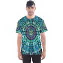 Peacock Throne Flower Green Tie Dye Kaleidoscope Opaque Color Men s Sports Mesh Tee View1