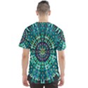 Peacock Throne Flower Green Tie Dye Kaleidoscope Opaque Color Men s Sports Mesh Tee View2