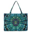 Peacock Throne Flower Green Tie Dye Kaleidoscope Opaque Color Medium Zipper Tote Bag View1