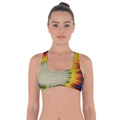 Red Blue Yellow Green Medium Rainbow Tie Dye Kaleidoscope Opaque Color Got No Strings Sports Bra