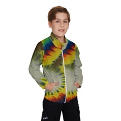 Red Blue Yellow Green Medium Rainbow Tie Dye Kaleidoscope Opaque Color Wind Breaker (kids) by Mariart