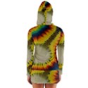 Red Blue Yellow Green Medium Rainbow Tie Dye Kaleidoscope Opaque Color Women s Long Sleeve Hooded T-shirt View2