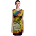 Red Blue Yellow Green Medium Rainbow Tie Dye Kaleidoscope Opaque Color Classic Sleeveless Midi Dress View1