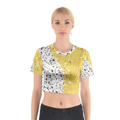 Spot Polka Dots Orange Black Cotton Crop Top by Mariart