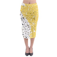 Spot Polka Dots Orange Black Midi Pencil Skirt by Mariart