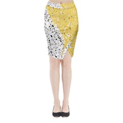 Spot Polka Dots Orange Black Midi Wrap Pencil Skirt