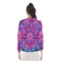 Red Blue Tie Dye Kaleidoscope Opaque Color Circle Hooded Wind Breaker (Women) View2