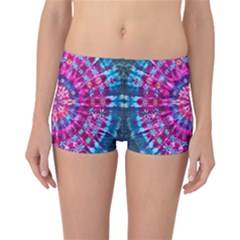 Red Blue Tie Dye Kaleidoscope Opaque Color Circle Reversible Boyleg Bikini Bottoms by Mariart