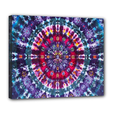 Red Purple Tie Dye Kaleidoscope Opaque Color Deluxe Canvas 24  X 20  