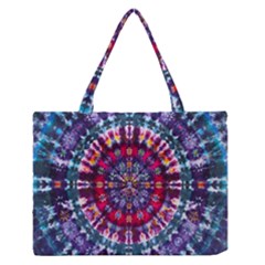 Red Purple Tie Dye Kaleidoscope Opaque Color Medium Zipper Tote Bag by Mariart