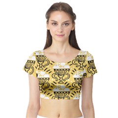 Trophy Beers Glass Drink Short Sleeve Crop Top (tight Fit)