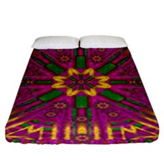 Feather Stars Mandala Pop Art Fitted Sheet (king Size) by pepitasart