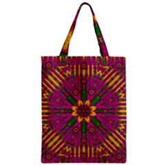 Feather Stars Mandala Pop Art Zipper Classic Tote Bag by pepitasart