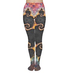 The Eye Of Julia, A Rainbow Fractal Paint Swirl Women s Tights by jayaprime