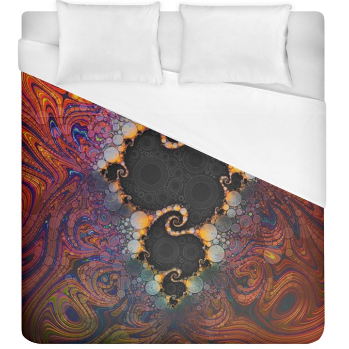 The Eye Of Julia, A Rainbow Fractal Paint Swirl Duvet Cover (King Size)