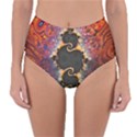 The Eye Of Julia, A Rainbow Fractal Paint Swirl Reversible High-Waist Bikini Bottoms View3