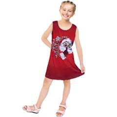 Funny Santa Claus  On Red Background Kids  Tunic Dress by FantasyWorld7