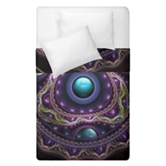 Beautiful Turquoise And Amethyst Fractal Jewelry Duvet Cover Double Side (single Size) by jayaprime