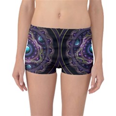 Beautiful Turquoise And Amethyst Fractal Jewelry Reversible Boyleg Bikini Bottoms by jayaprime