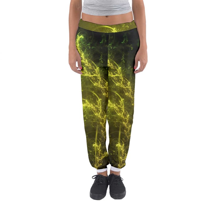 Beautiful Emerald Fairy Ferns in a Fractal Forest Women s Jogger Sweatpants