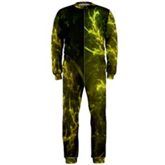 Beautiful Emerald Fairy Ferns In A Fractal Forest Onepiece Jumpsuit (men)  by jayaprime