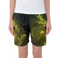 Beautiful Emerald Fairy Ferns In A Fractal Forest Women s Basketball Shorts by jayaprime