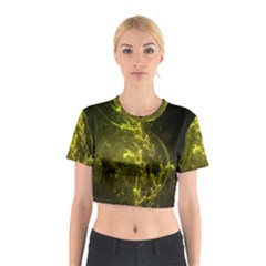 Beautiful Emerald Fairy Ferns In A Fractal Forest Cotton Crop Top by jayaprime