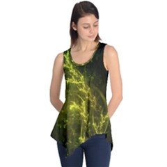 Beautiful Emerald Fairy Ferns In A Fractal Forest Sleeveless Tunic by jayaprime