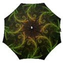 Fractal Hybrid Of Guzmania Tuti Fruitti and Ferns Straight Umbrellas View1