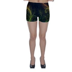 Fractal Hybrid Of Guzmania Tuti Fruitti And Ferns Skinny Shorts by jayaprime