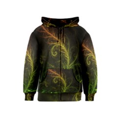 Fractal Hybrid Of Guzmania Tuti Fruitti And Ferns Kids  Zipper Hoodie by jayaprime