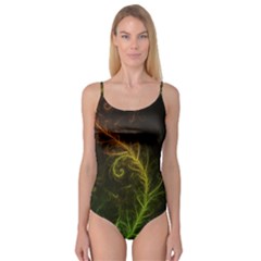 Fractal Hybrid Of Guzmania Tuti Fruitti And Ferns Camisole Leotard  by jayaprime