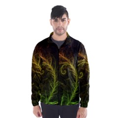 Fractal Hybrid Of Guzmania Tuti Fruitti And Ferns Wind Breaker (men) by jayaprime