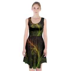 Fractal Hybrid Of Guzmania Tuti Fruitti And Ferns Racerback Midi Dress by jayaprime