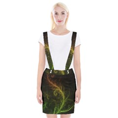 Fractal Hybrid Of Guzmania Tuti Fruitti And Ferns Braces Suspender Skirt by jayaprime