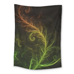 Fractal Hybrid Of Guzmania Tuti Fruitti And Ferns Medium Tapestry by jayaprime