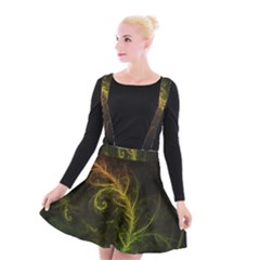 Fractal Hybrid Of Guzmania Tuti Fruitti And Ferns Suspender Skater Skirt