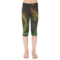 Fractal Hybrid Of Guzmania Tuti Fruitti And Ferns Kids  Capri Leggings 