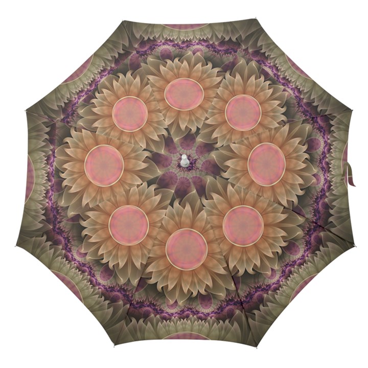 Pastel Pearl Lotus Garden of Fractal Dahlia Flowers Straight Umbrellas