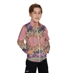 Pastel Pearl Lotus Garden Of Fractal Dahlia Flowers Wind Breaker (kids) by jayaprime