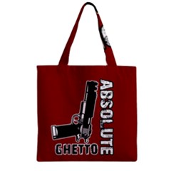 Absolute Ghetto Zipper Grocery Tote Bag by Valentinaart