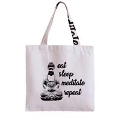 Eat, Sleep, Meditate, Repeat  Zipper Grocery Tote Bag by Valentinaart