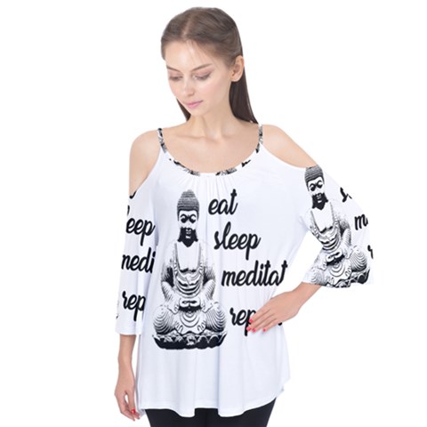 Eat, Sleep, Meditate, Repeat  Flutter Tees by Valentinaart