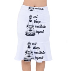 Eat, Sleep, Meditate, Repeat  Mermaid Skirt by Valentinaart