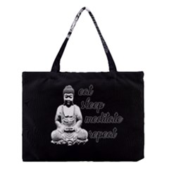 Eat, Sleep, Meditate, Repeat  Medium Tote Bag by Valentinaart