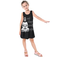 Eat, Sleep, Meditate, Repeat  Kids  Sleeveless Dress by Valentinaart