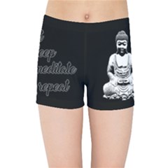 Eat, Sleep, Meditate, Repeat  Kids Sports Shorts